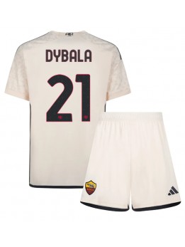 AS Roma Paulo Dybala #21 Replika Borta Kläder Barn 2023-24 Kortärmad (+ byxor)